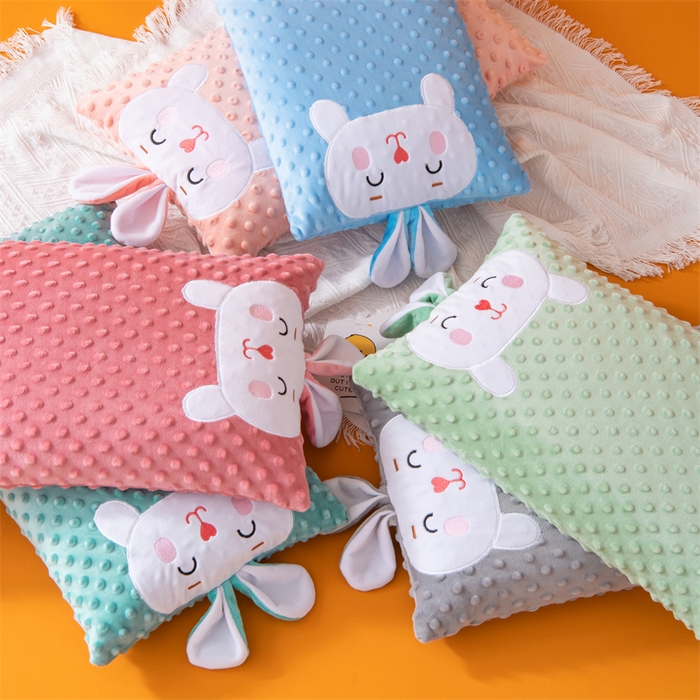 91家纺网 家纺一手货源 找家纺 （总）织布人 2024新款荞麦枕豆豆绒小兔1-12岁儿童枕学生枕头套+荞麦枕芯