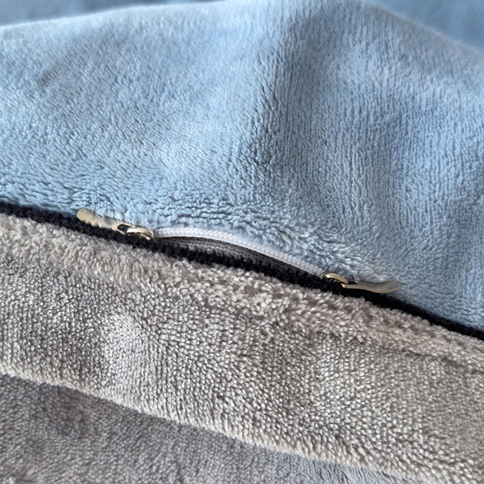 91家纺网 家纺一手货源 找家纺 欧邦 新款纯色牛奶绒单被套夹棉床盖三件套四件套 蔚蓝+浅灰