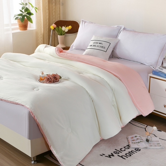 91家纺网 家纺一手货源 找家纺 丝薇雅 2024新款雪绒棉立体冬被 玉+白