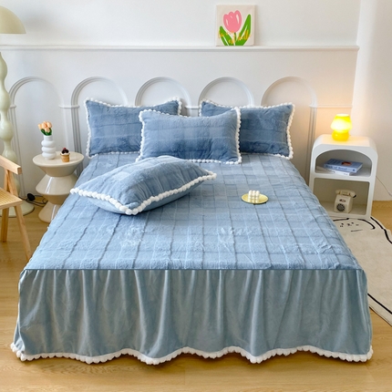 91家纺网 家纺一手货源 找家纺 （总）禧缘家纺（原梦想家） 2024新款兔兔绒花边床裙