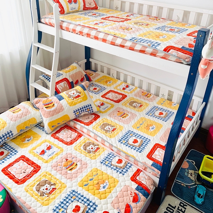 91家纺网 家纺一手货源 找家纺 小虾米 2024新款加厚上下床牛奶绒夹棉床笠款 生日派对