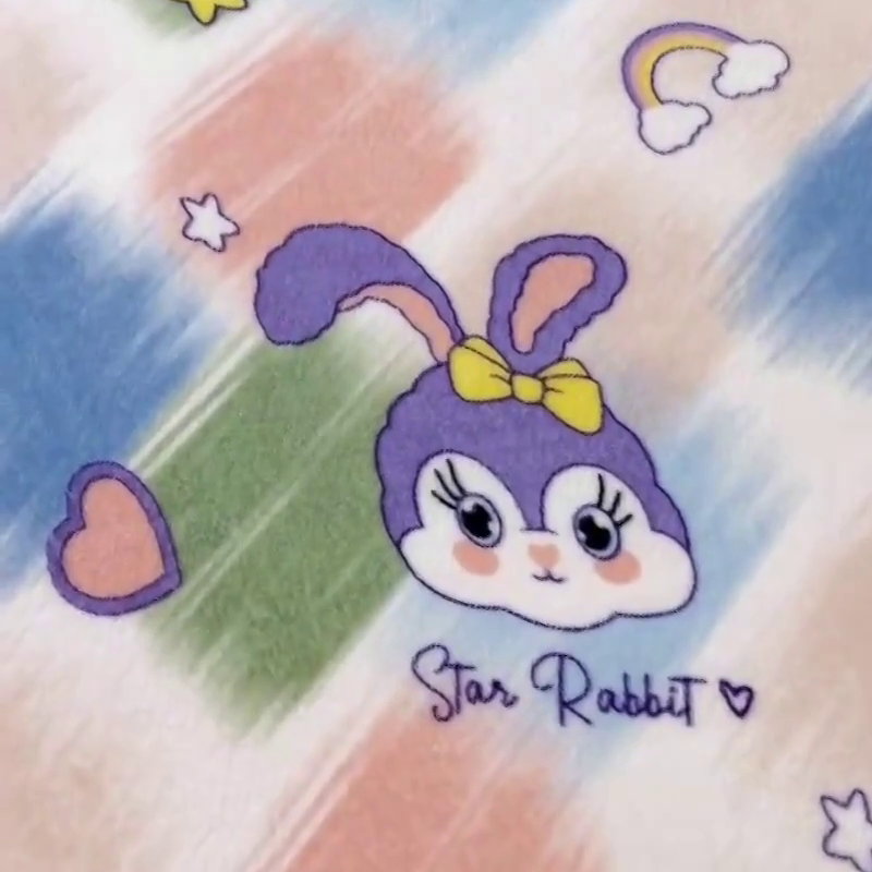 91家纺网 家纺一手货源 找家纺 小虾米 2024新款加厚上下床牛奶绒单被套 星黛兔