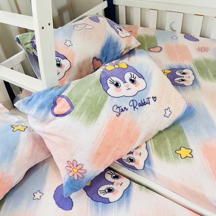 91家纺网 家纺一手货源 找家纺 小虾米 2024新款加厚上下床牛奶绒床笠款 星黛兔