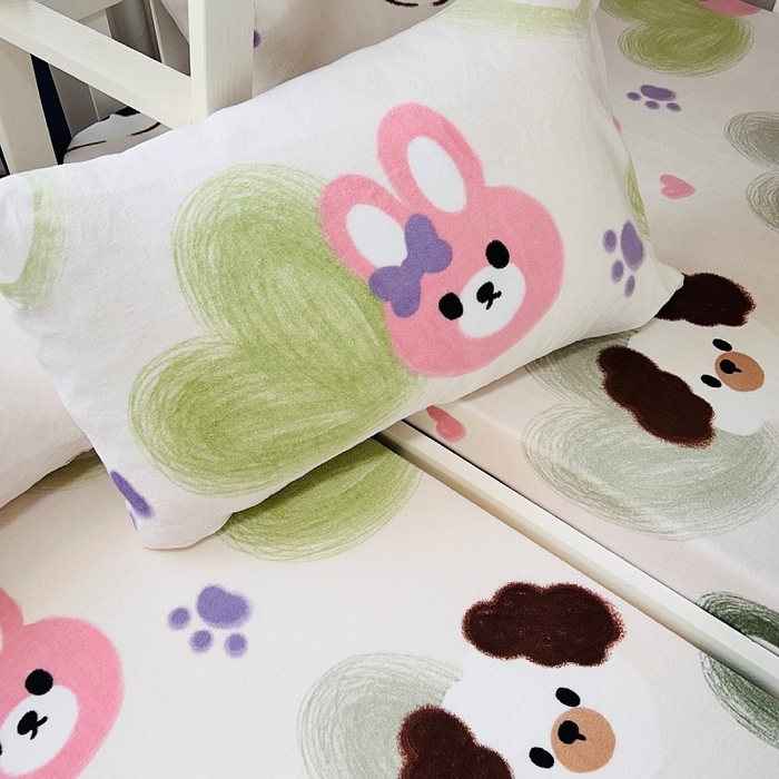 91家纺网 家纺一手货源 找家纺 小虾米 2024新款加厚上下床牛奶绒床笠款 洛可可