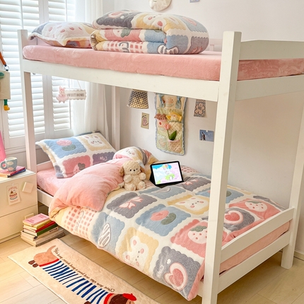 91家纺网 家纺一手货源 找家纺 （总）川悦生活 2024新款雪花绒宿舍三件套