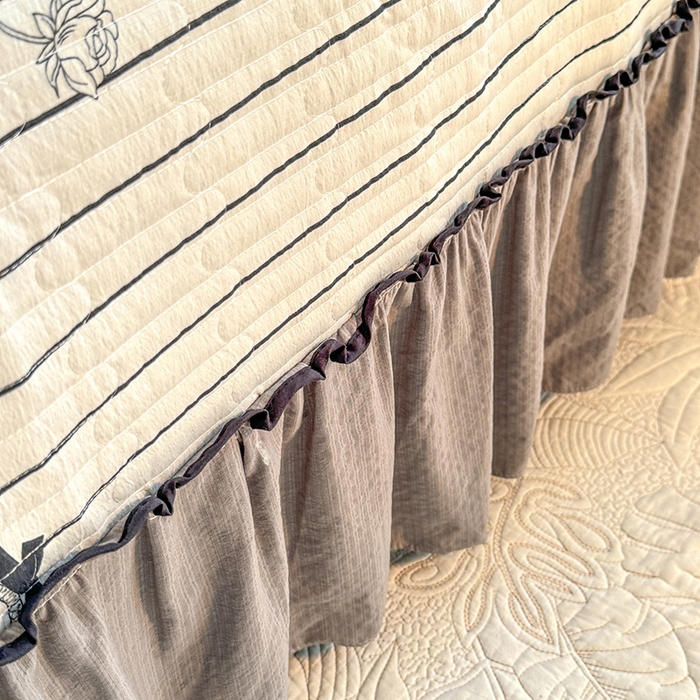 91家纺网 家纺一手货源 找家纺 韩约家纺 2025新款1针织棉皱皱纱床盖款夏凉被春秋被冬被四件套 曼静