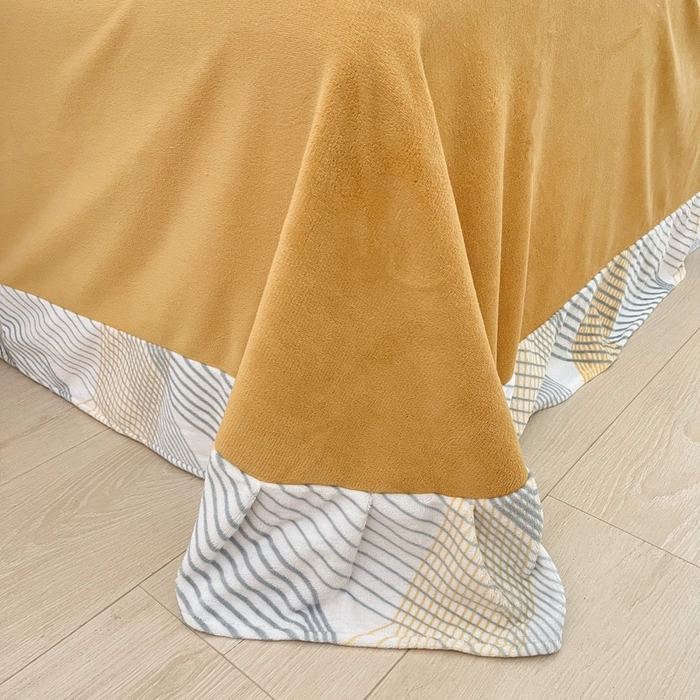 91家纺网 家纺一手货源 找家纺 帅露家纺 2024新款高克重牛奶绒印花四件套 极简生活