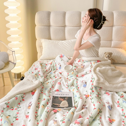 91家纺网 家纺一手货源 找家纺 （总）雅萱家纺 2024新款羊羔绒+牛奶绒毛毯披肩毯盖毯系列二