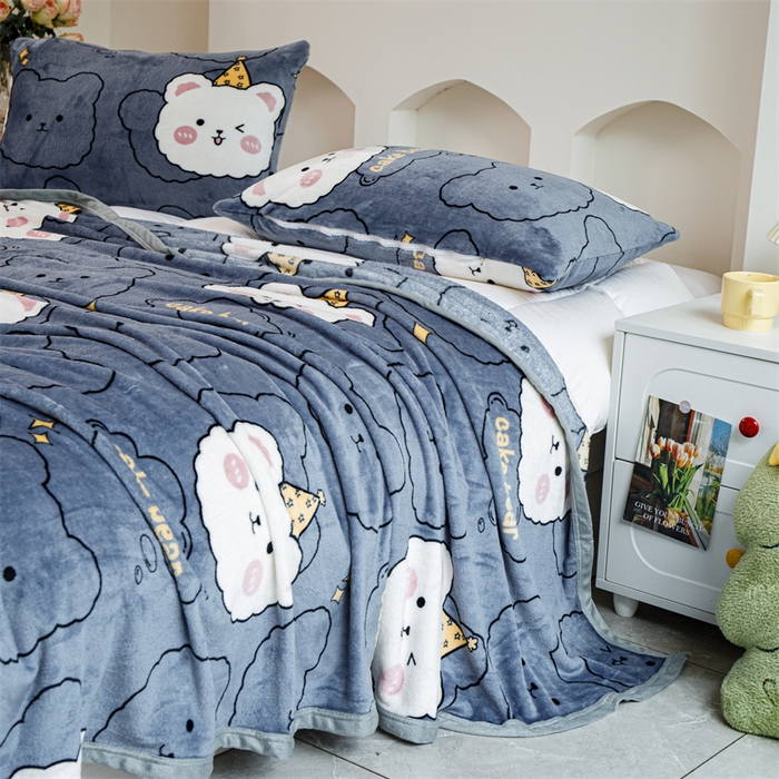 91家纺网 家纺一手货源 找家纺 梵心 2025新款云貂绒毛毯法兰绒毛毯牛奶绒毛毯爆款盖毯直播跨境专供-可定制克重  幸运猫