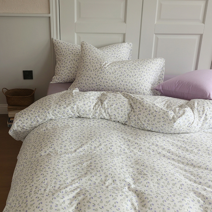 91家纺网 家纺一手货源 找家纺 梦可莱家居 2024新款A类亲肤舒适全棉针织棉四件套 蓝心