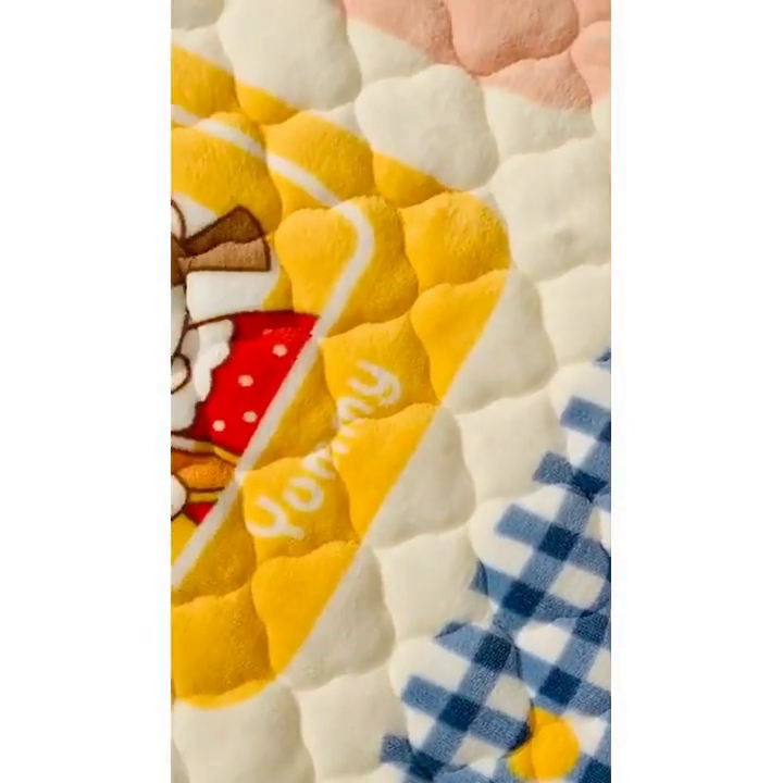 91家纺网 家纺一手货源 找家纺 小虾米 2024新款加厚上下床牛奶绒夹棉床笠款 生日派对