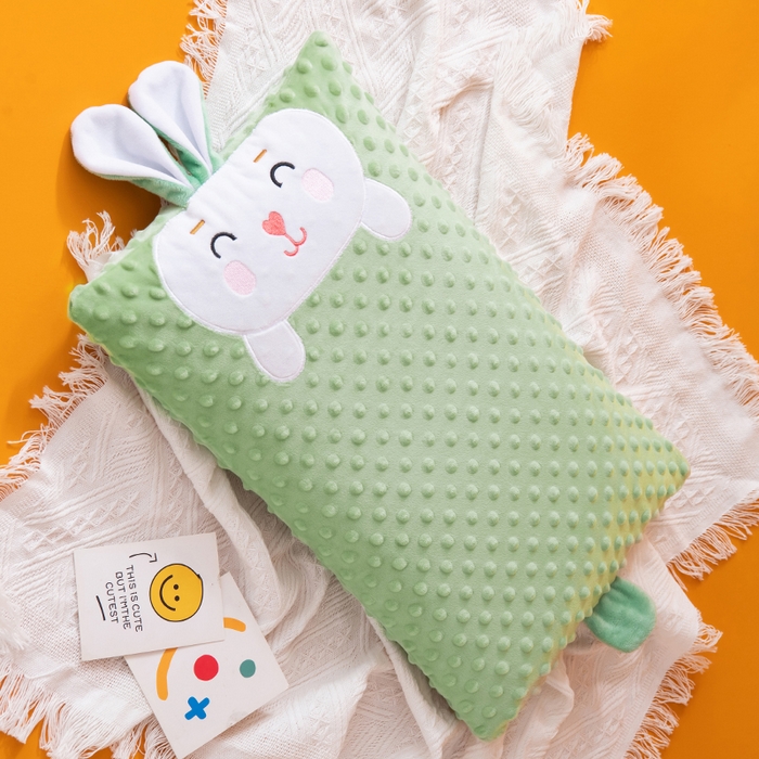 91家纺网 家纺一手货源 找家纺 （总）织布人 2024新款荞麦枕豆豆绒小兔1-12岁儿童枕学生枕头套+荞麦枕芯