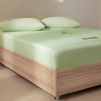 91家纺网 家纺一手货源 找家纺 卡巴伦家纺 2024新款蒙可-100长绒棉磨毛单床笠 清新绿