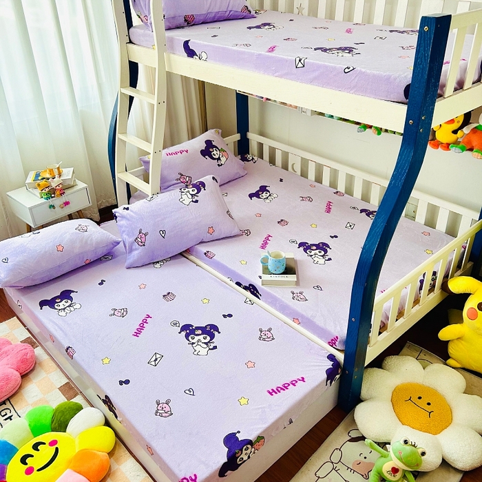 91家纺网 家纺一手货源 找家纺 小虾米 2024新款加厚上下床牛奶绒床笠款 小精灵