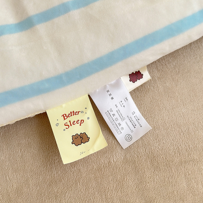 91家纺网 家纺一手货源 找家纺 2024新款卡通大版高克重牛奶绒豆豆被四件套 小象