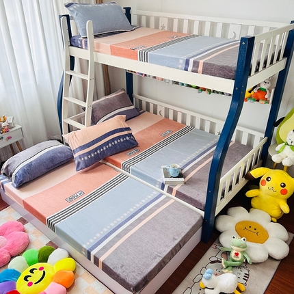 小虾米 2024新款加厚上下床牛奶绒床笠款 流年