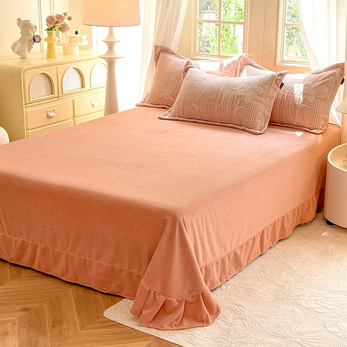 91家纺网 家纺一手货源 找家纺 简如 2025新款A类加厚冰岛立体雕花牛奶绒浮雕绒四件套（有买家秀） 蔓朵-羽茶色