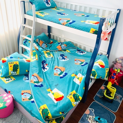 小虾米 2024新款加厚上下床牛奶绒单被套 恐龙世界