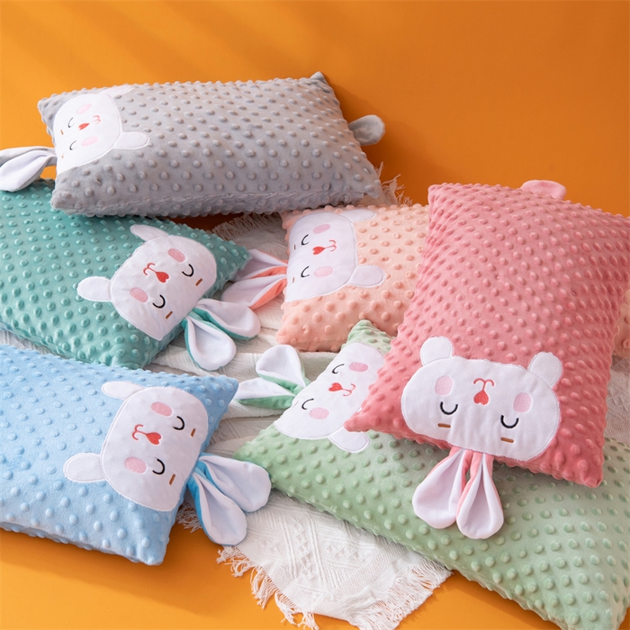 91家纺网 家纺一手货源 找家纺 （总）织布人 2024新款荞麦枕豆豆绒小兔1-12岁儿童枕学生枕头套+荞麦枕芯