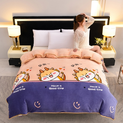 慕婷家纺 2024新款牛奶绒印花床裙系列-单被套迪迪龙