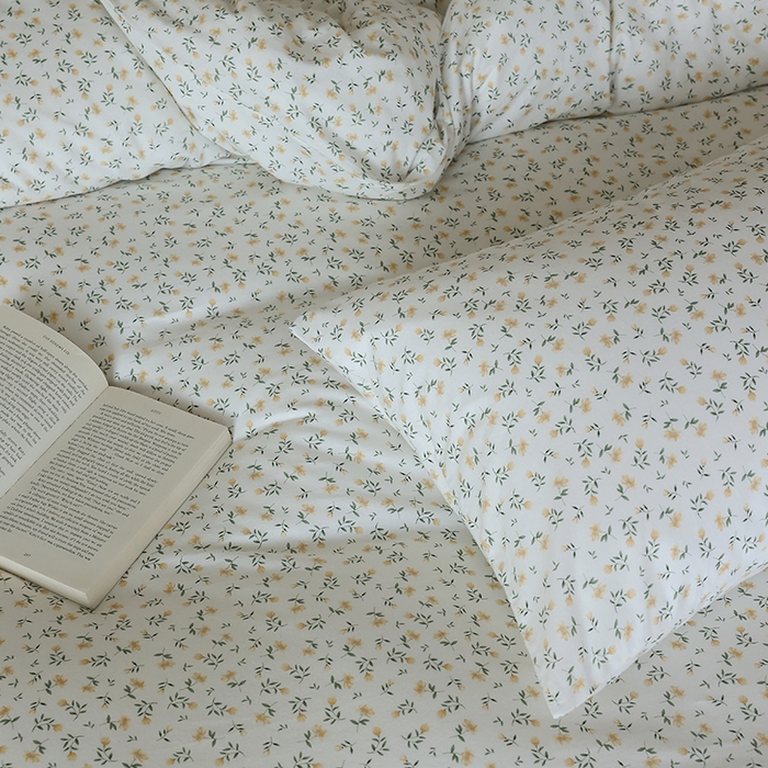 91家纺网 家纺一手货源 找家纺 梦可莱家居 2024新款A类亲肤舒适全棉针织棉四件套 绿叶