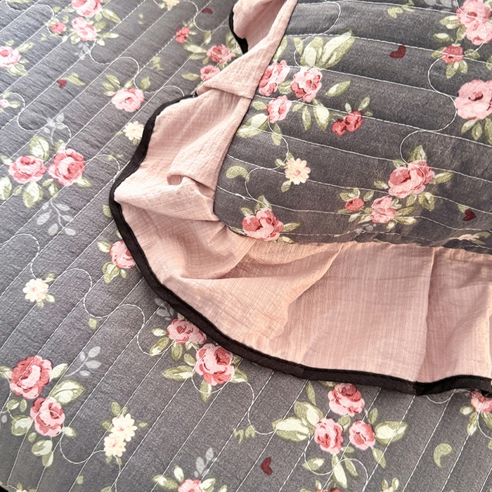 91家纺网 家纺一手货源 找家纺 韩约家纺 2025新款1针织棉皱皱纱床盖款夏凉被春秋被冬被四件套 1幽香