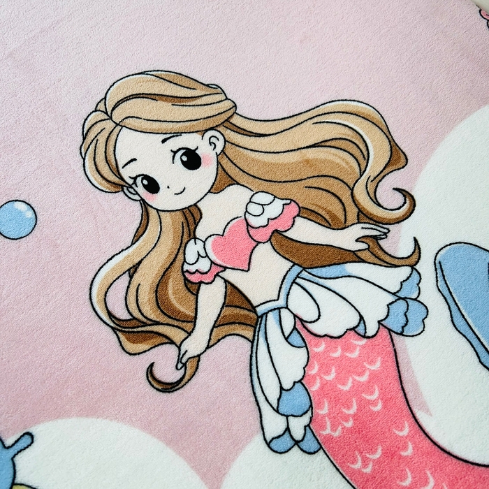 91家纺网 家纺一手货源 找家纺 小虾米 2024新款加厚上下床牛奶绒单被套 美人鱼