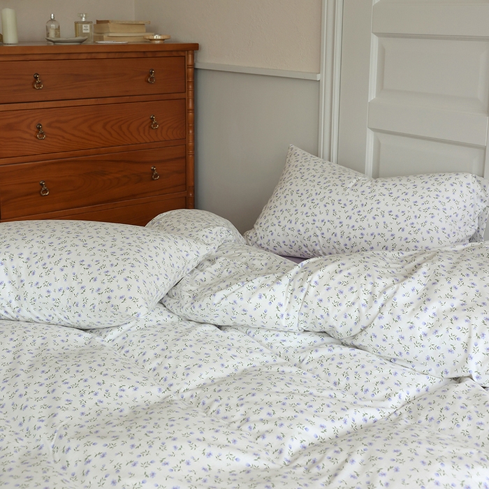 91家纺网 家纺一手货源 找家纺 梦可莱家居 2024新款A类亲肤舒适全棉针织棉四件套 蓝心