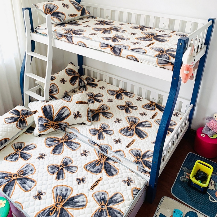 91家纺网 家纺一手货源 找家纺 小虾米 2024新款加厚上下床牛奶绒夹棉床笠款 蝶恋花