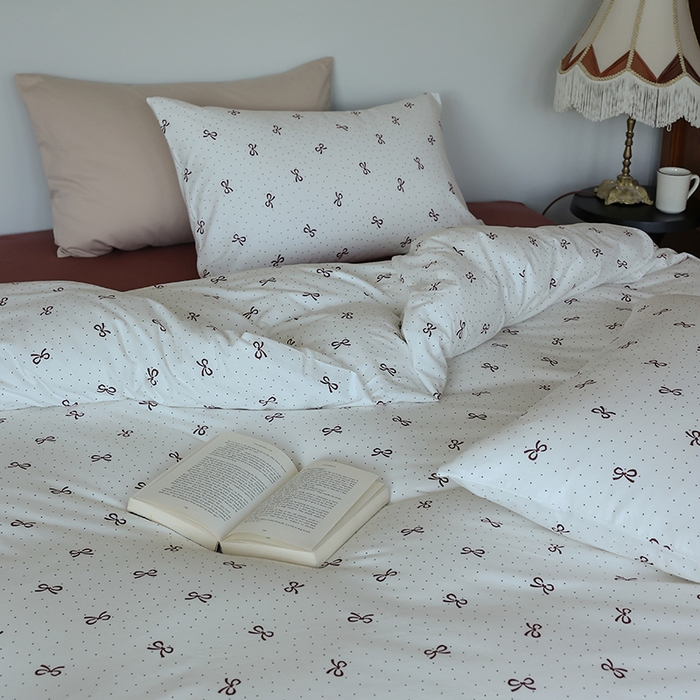 91家纺网 家纺一手货源 找家纺 梦可莱家居 2024新款A类亲肤舒适全棉针织棉四件套 蝴蝶结