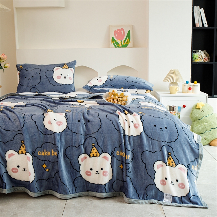 91家纺网 家纺一手货源 找家纺 梵心 2025新款云貂绒毛毯法兰绒毛毯牛奶绒毛毯爆款盖毯直播跨境专供-可定制克重  幸运猫