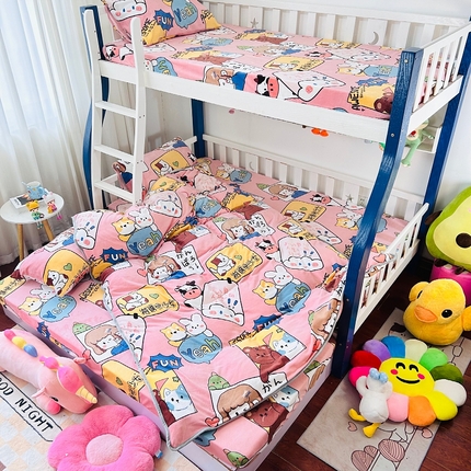 小虾米 2024新款加厚上下床牛奶绒单被套 开心女孩