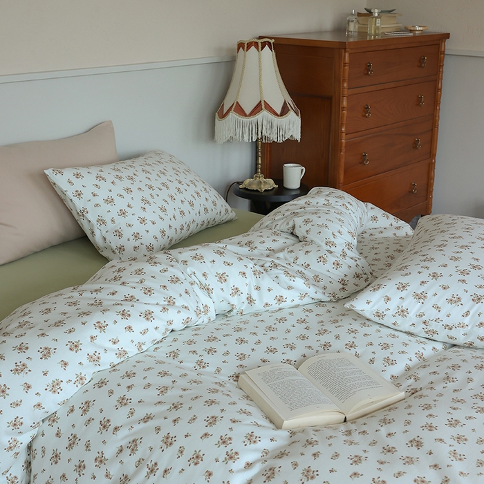 91家纺网 家纺一手货源 找家纺 梦可莱家居 2024新款A类亲肤舒适全棉针织棉四件套 田园