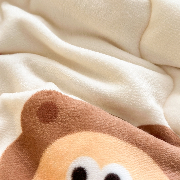 91家纺网 家纺一手货源 找家纺 2024新款卡通大版高克重牛奶绒豆豆被四件套 三只熊