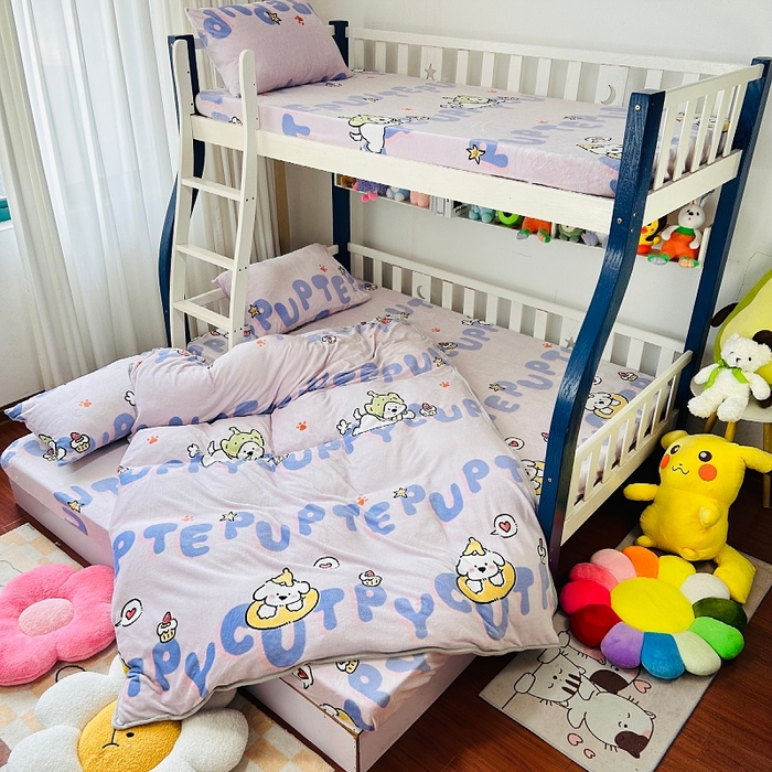 91家纺网 家纺一手货源 找家纺 小虾米 2024新款加厚上下床牛奶绒单被套 奇趣乐园