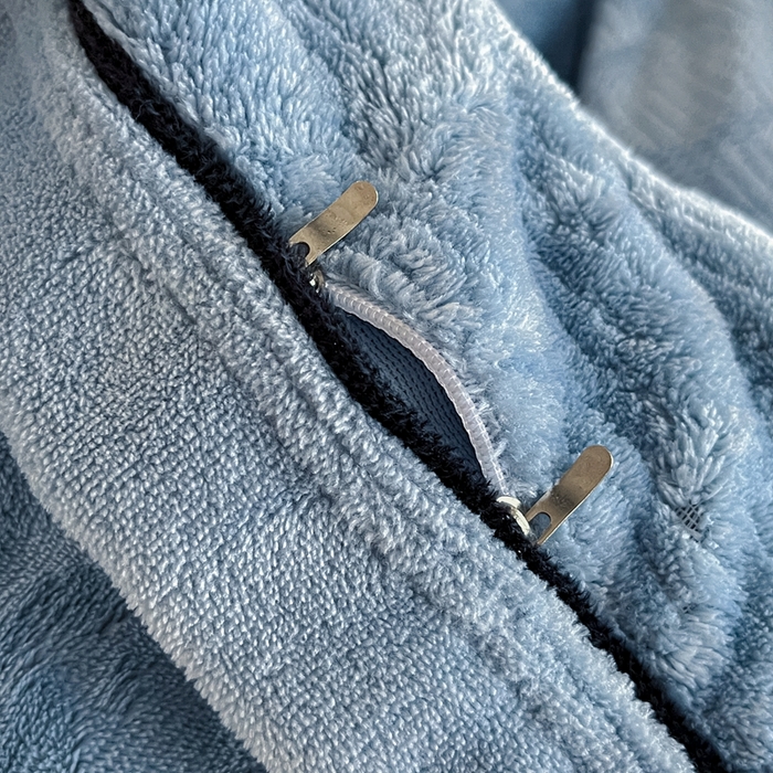 91家纺网 家纺一手货源 找家纺 欧邦 新款提花针织绒牛奶绒单被套夹棉床盖三件套四件套 初见-蔚蓝