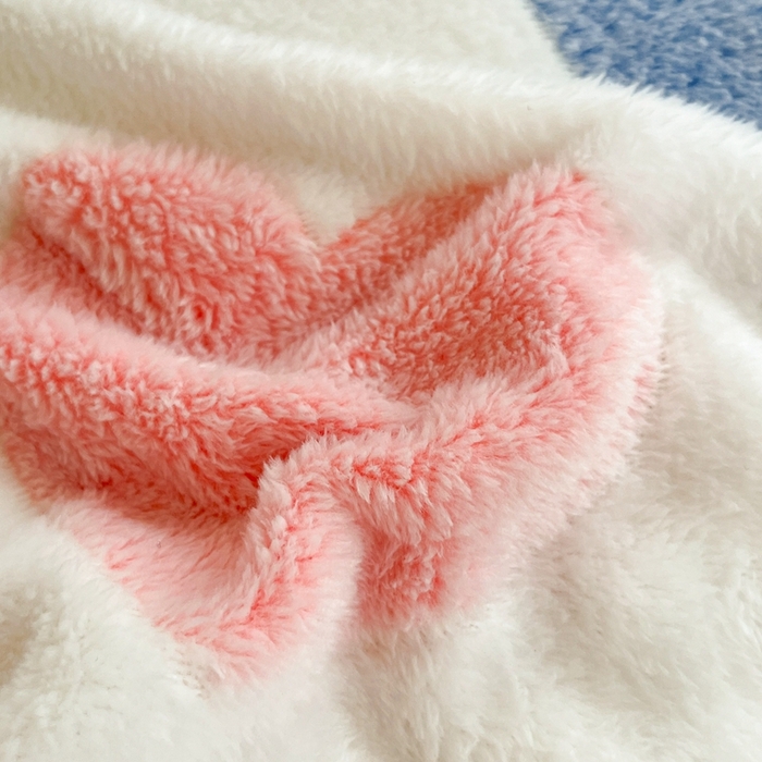 91家纺网 家纺一手货源 找家纺 川悦生活 2024新款雪花绒宿舍三件套 彩虹爱心兰