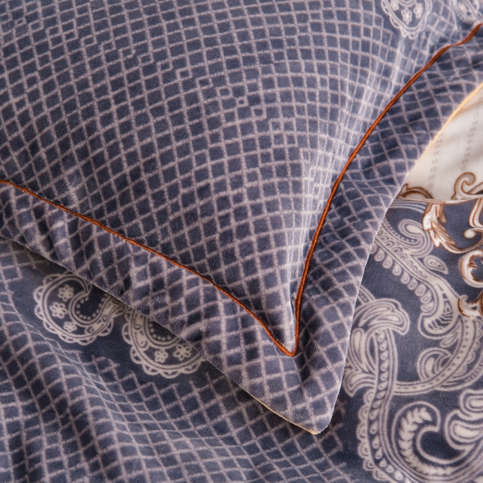 91家纺网 家纺一手货源 找家纺 丽涵家纺 2024秋冬新品冰岛臻棉绒保暖四件套 富丽堂皇