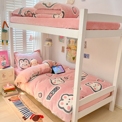 91家纺网 家纺一手货源 找家纺 （总）川悦生活 2024新款雪花绒宿舍三件套