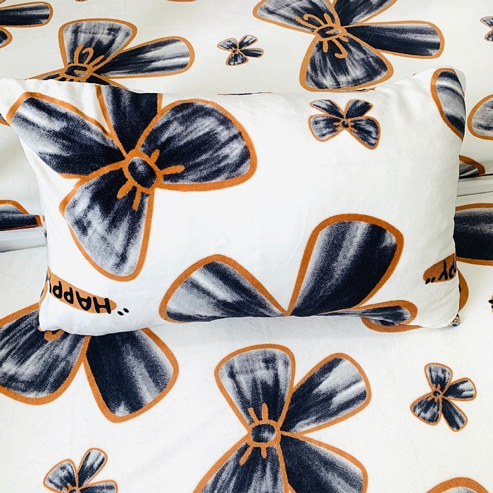 91家纺网 家纺一手货源 找家纺 小虾米 2024新款加厚上下床牛奶绒床笠款 蝶恋花