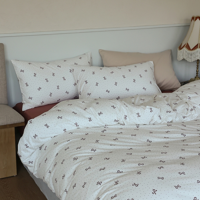 91家纺网 家纺一手货源 找家纺 梦可莱家居 2024新款A类亲肤舒适全棉针织棉四件套 蝴蝶结