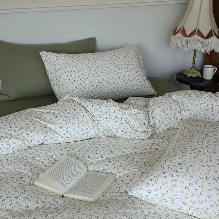 91家纺网 家纺一手货源 找家纺 梦可莱家居 2024新款A类亲肤舒适全棉针织棉四件套 绿叶