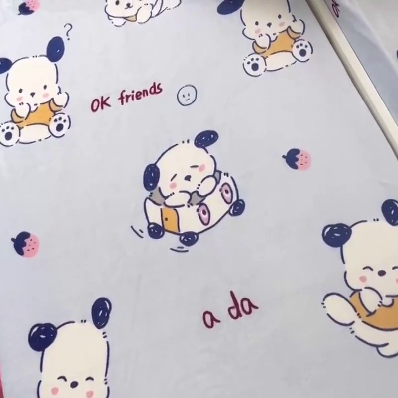 91家纺网 家纺一手货源 找家纺 小虾米 2024新款加厚上下床牛奶绒单被套 幸运小狗