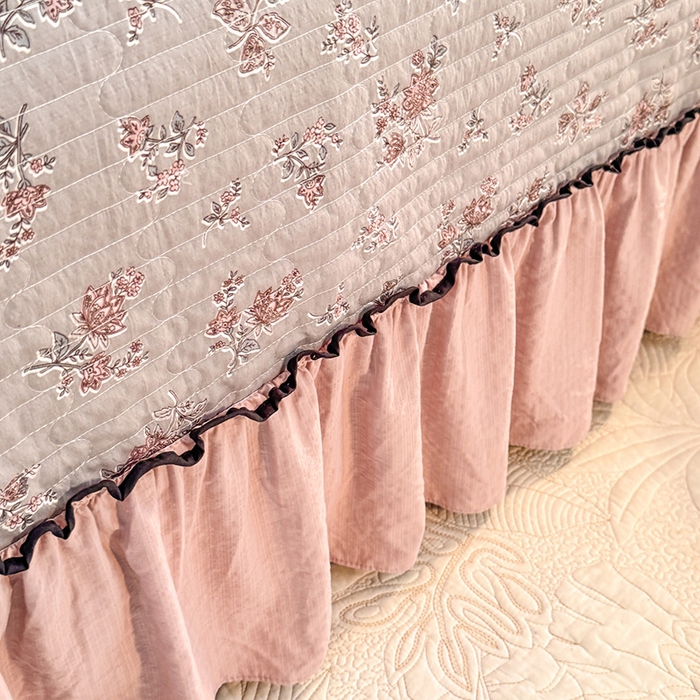 91家纺网 家纺一手货源 找家纺 韩约家纺 2025新款1针织棉皱皱纱床盖款夏凉被春秋被冬被四件套 沉香