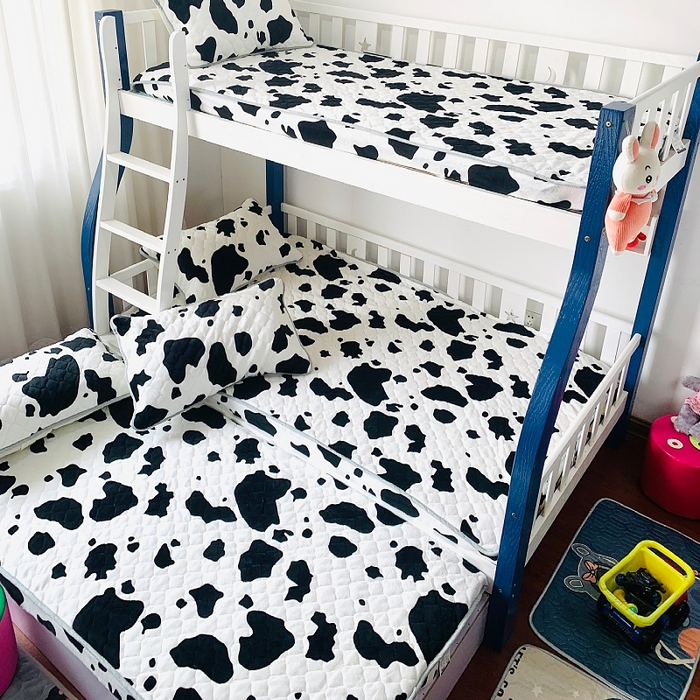 91家纺网 家纺一手货源 找家纺 小虾米 2024新款加厚上下床牛奶绒夹棉床笠款 牛奶