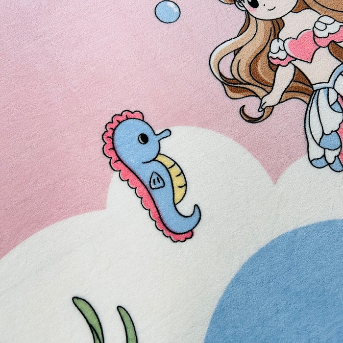 91家纺网 家纺一手货源 找家纺 小虾米 2024新款加厚上下床牛奶绒单被套 美人鱼