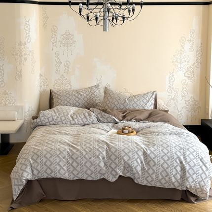 91家纺网 家纺一手货源 找家纺 （总）例外Home 2024新款全棉色织提花华夫格四件套莫奈系列