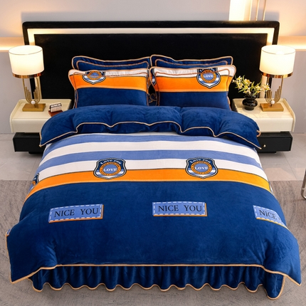 2025新款牛奶绒印花床裙四件套系列-四件套 时尚生活