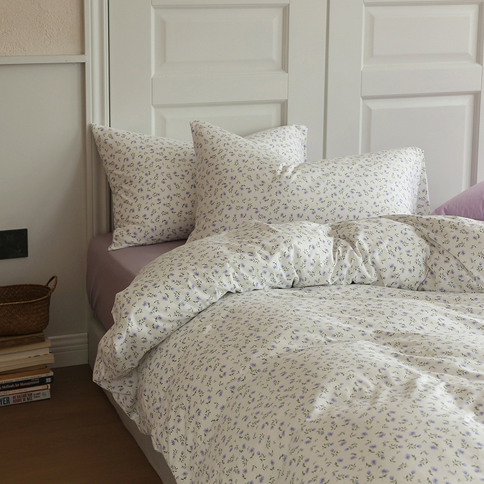 91家纺网 家纺一手货源 找家纺 梦可莱家居 2024新款A类亲肤舒适全棉针织棉四件套 蓝心