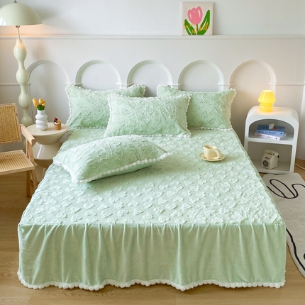 91家纺网 家纺一手货源 找家纺 （总）禧缘家纺（原梦想家） 2024新款兔兔绒花边床裙